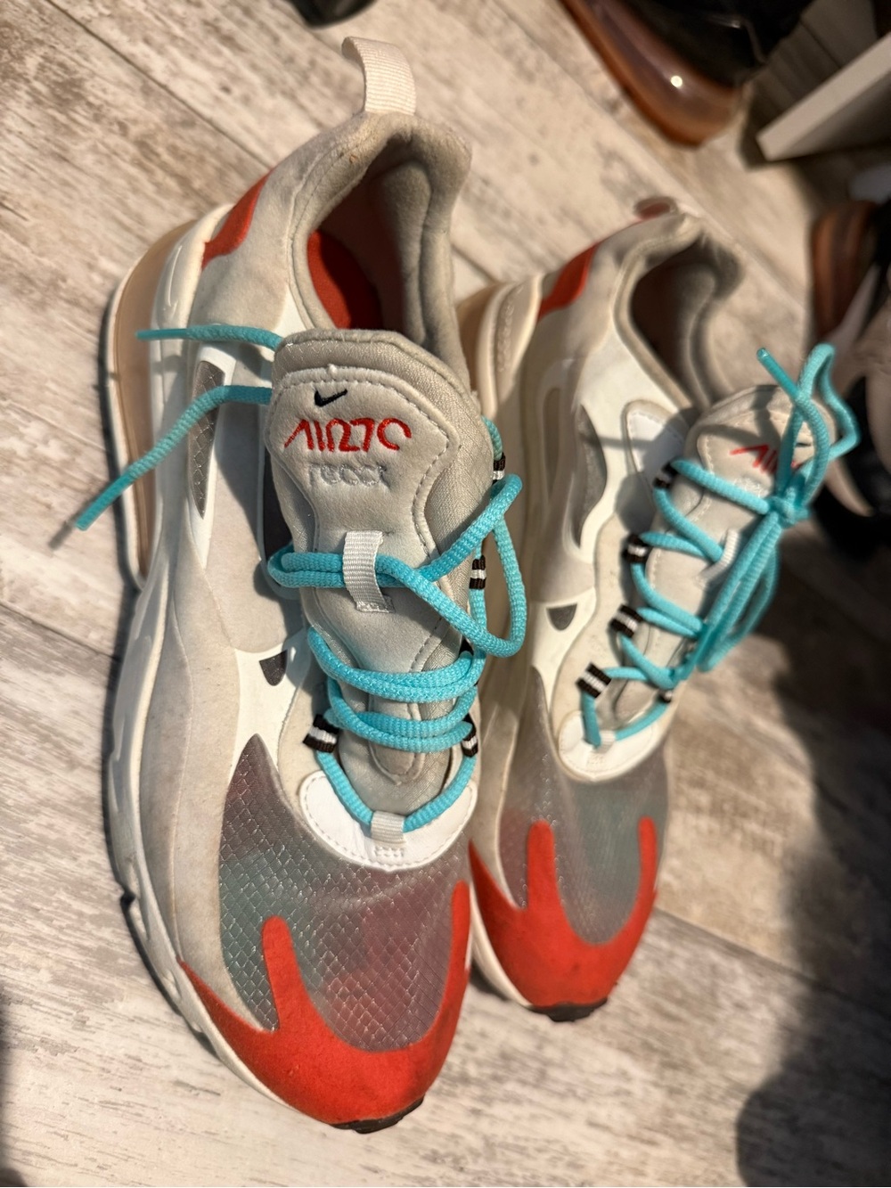 Nike womens Sneakers clear in White with Red and Teal Accents